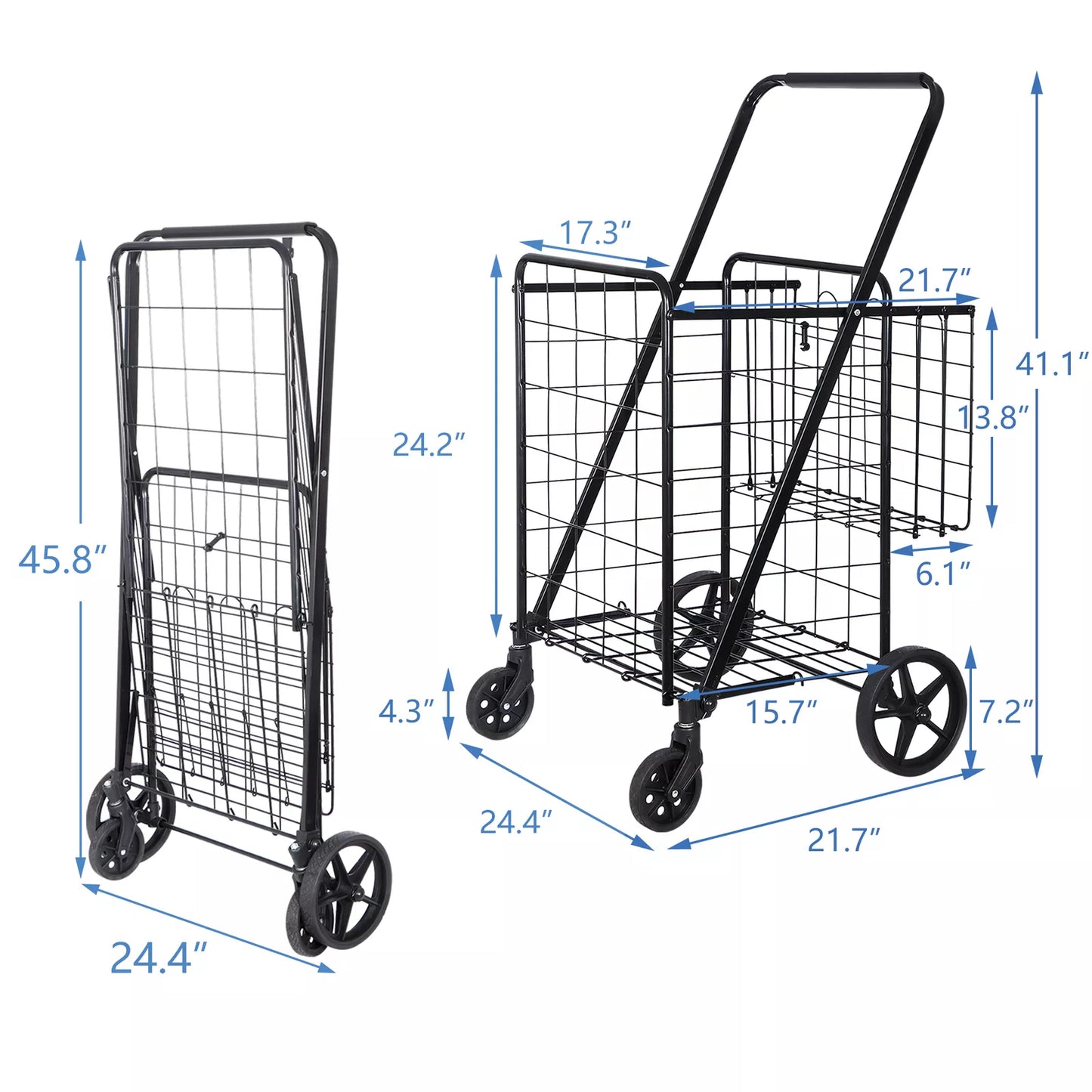 Royaleva Portable Shopping Cart for Easy Errands and Groceries