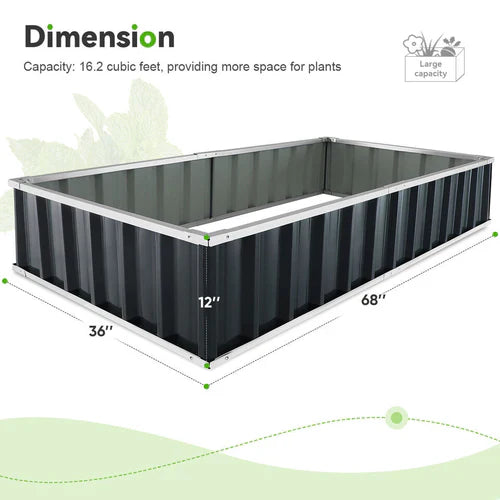 Luxora Outdoor Flower Vegetable Raised Garden Bed 68x35.5