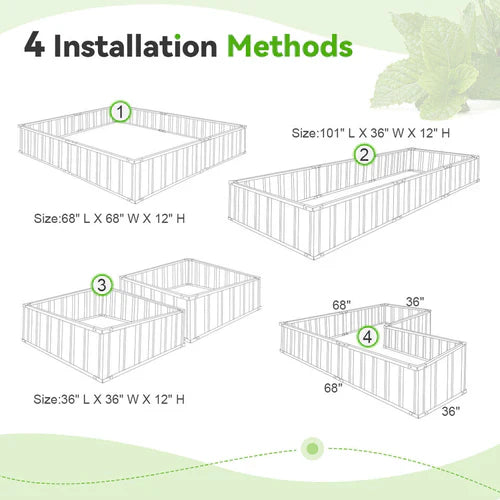Luxora Outdoor Flower Vegetable Raised Garden Bed 68x35.5