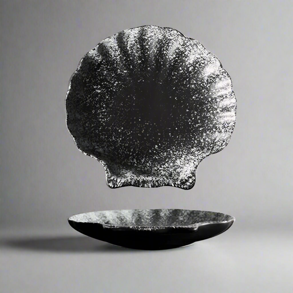 Royallure Rustic Seashell Plates - Elegant Ceramic Dinnerware