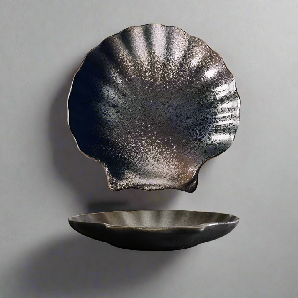 Royallure Rustic Seashell Plates - Elegant Ceramic Dinnerware