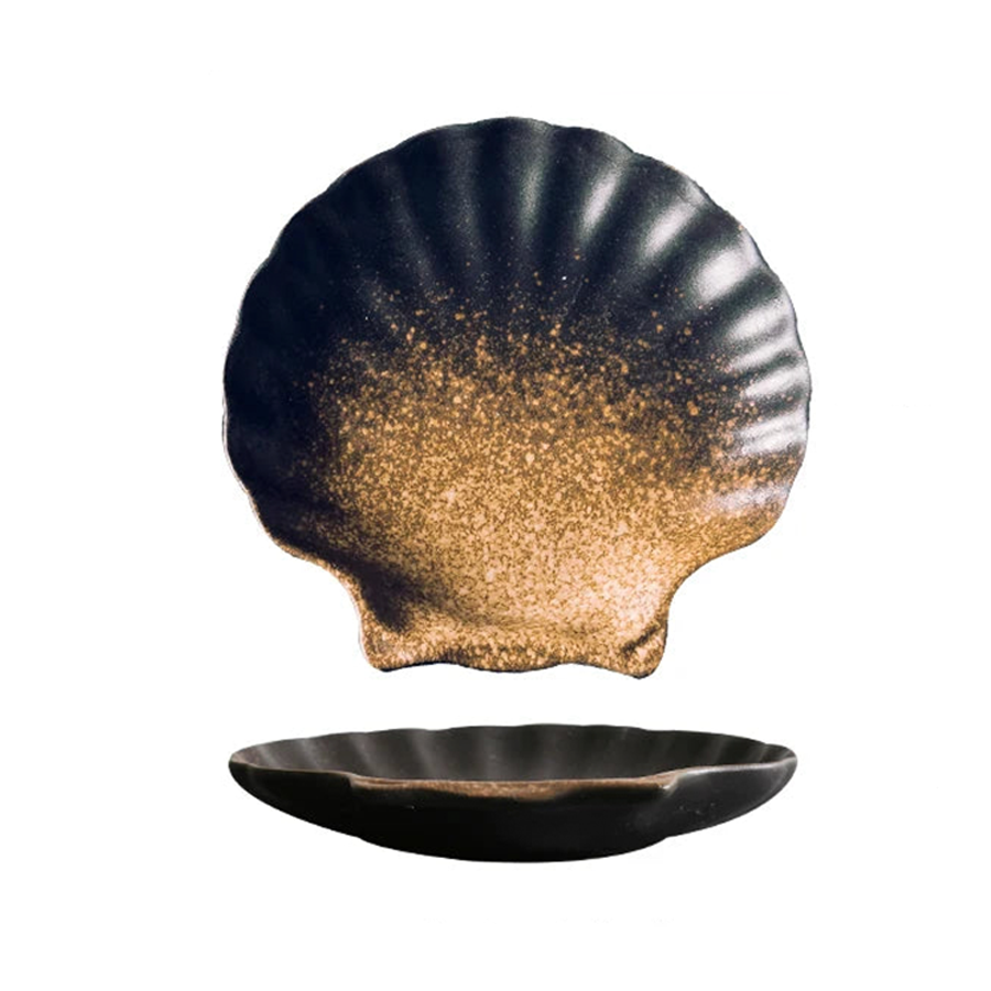 Royallure Rustic Seashell Plates - Elegant Ceramic Dinnerware