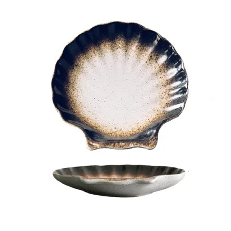 Royallure Rustic Seashell Plates - Elegant Ceramic Dinnerware