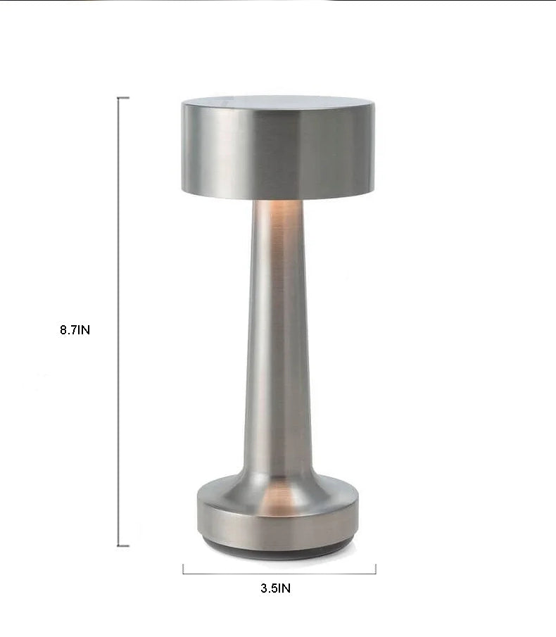 MetalLux Cordless LED Table Lamp – Dimmable with Touch Control, Rechargeable - Gold