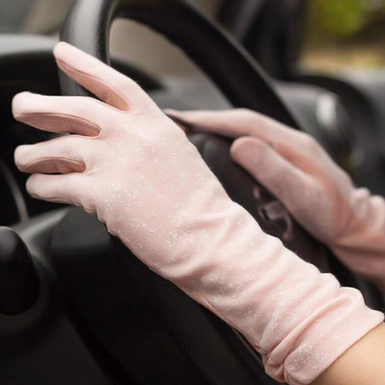 Luxora Stylish UV-Protective Cotton Gloves for Sun Safety