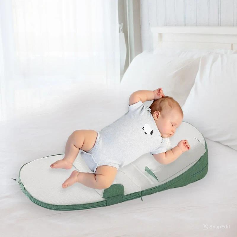 RoyaleGlow Baby Wedge Side Sleeping Pillow Bed Reflux Anti Roll Newborn Bed