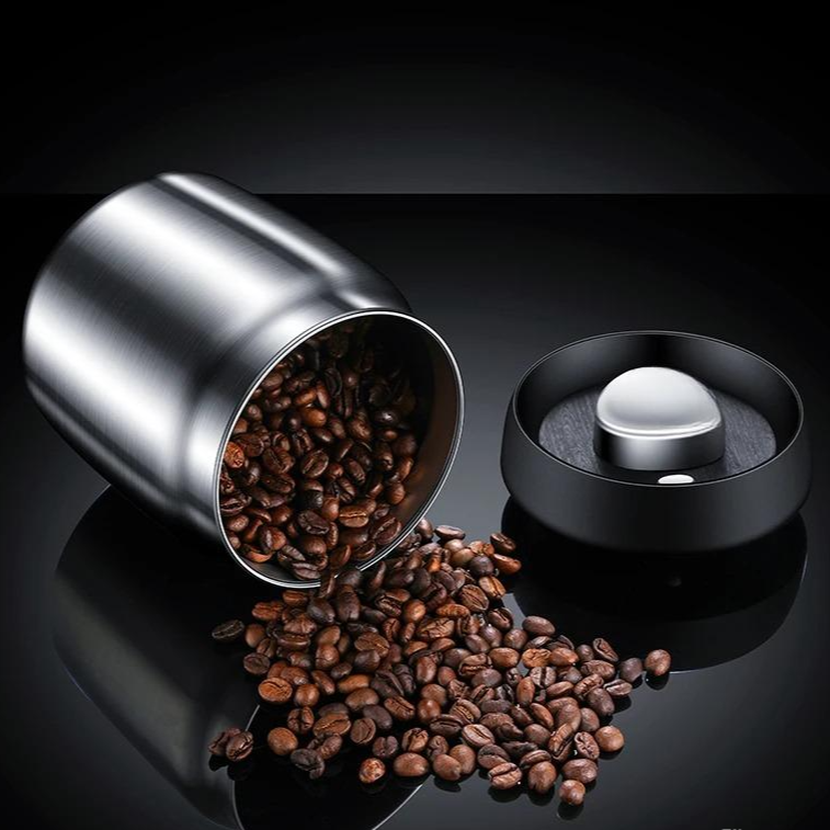 Royallure Vacuum Sealed Coffee Bean Storage Container 304 Stainless Steel Jar