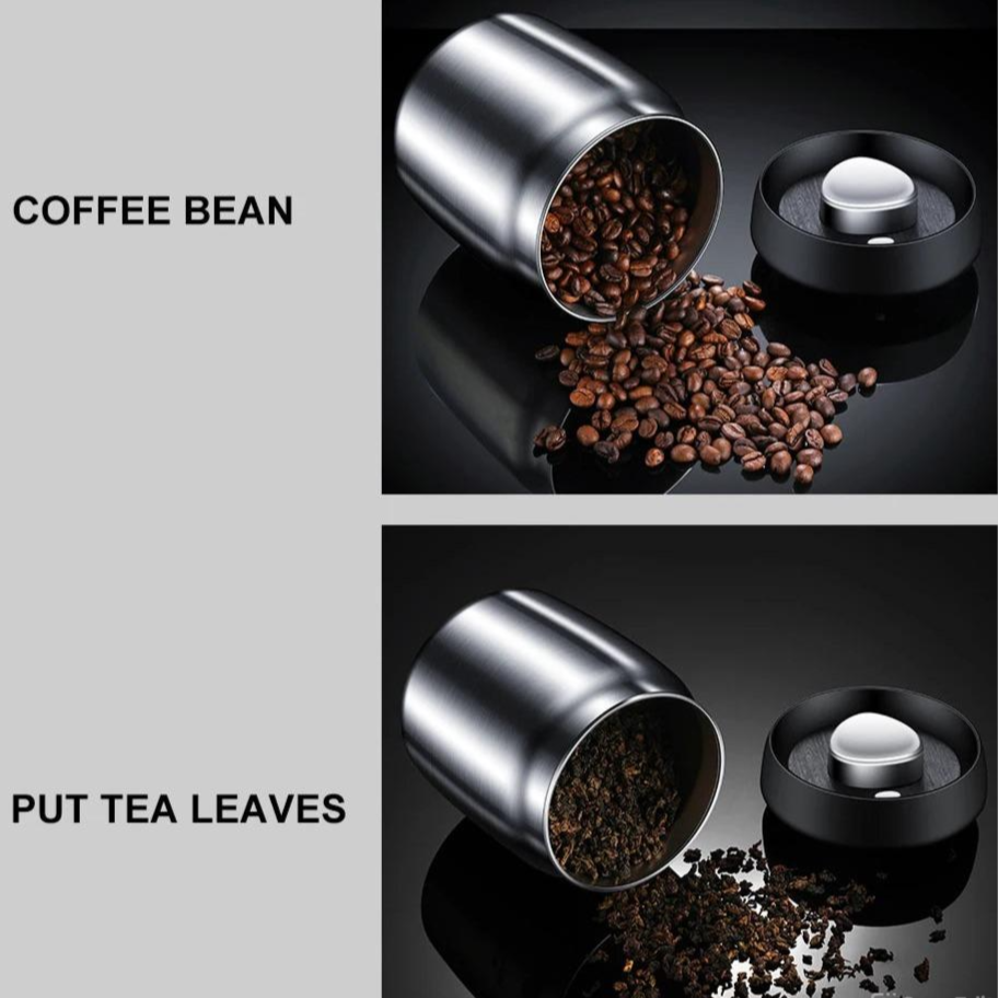 Royallure Vacuum Sealed Coffee Bean Storage Container 304 Stainless Steel Jar