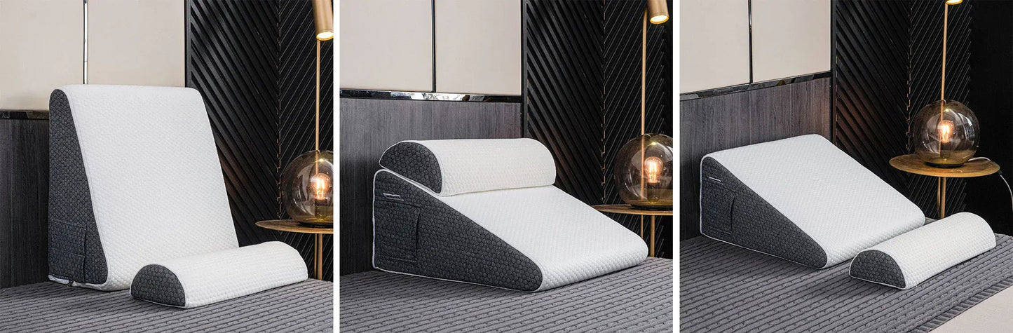Royallure Deluxe Inclined Reflux Wedge Pillow – Memory Foam, Cooling Cover, Multi-Support