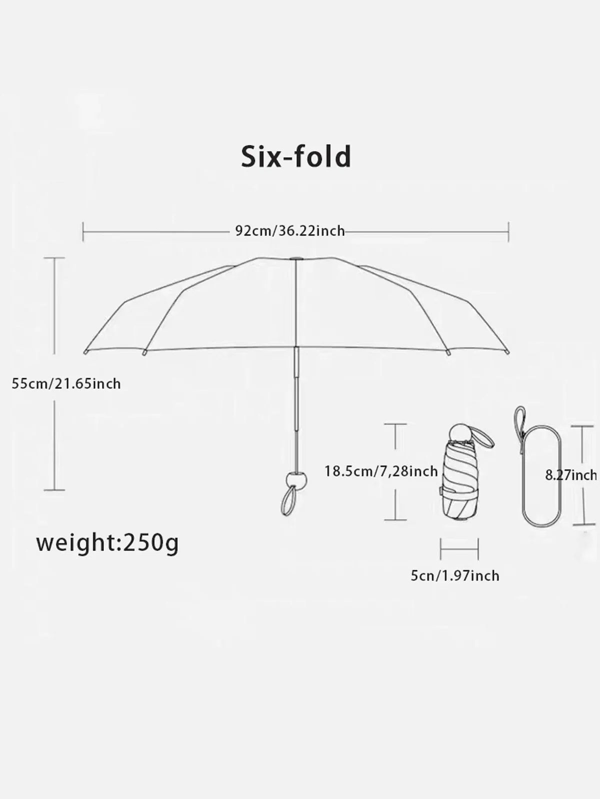 Luxora Travel Umbrella Compact Lightweight Portable UK Strong Waterproof Folding Umbrellas With 6 Rib Reinforced
