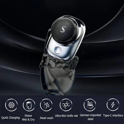 RoyaleGlow Men's Mini Electric Shaver for Smooth Shaving