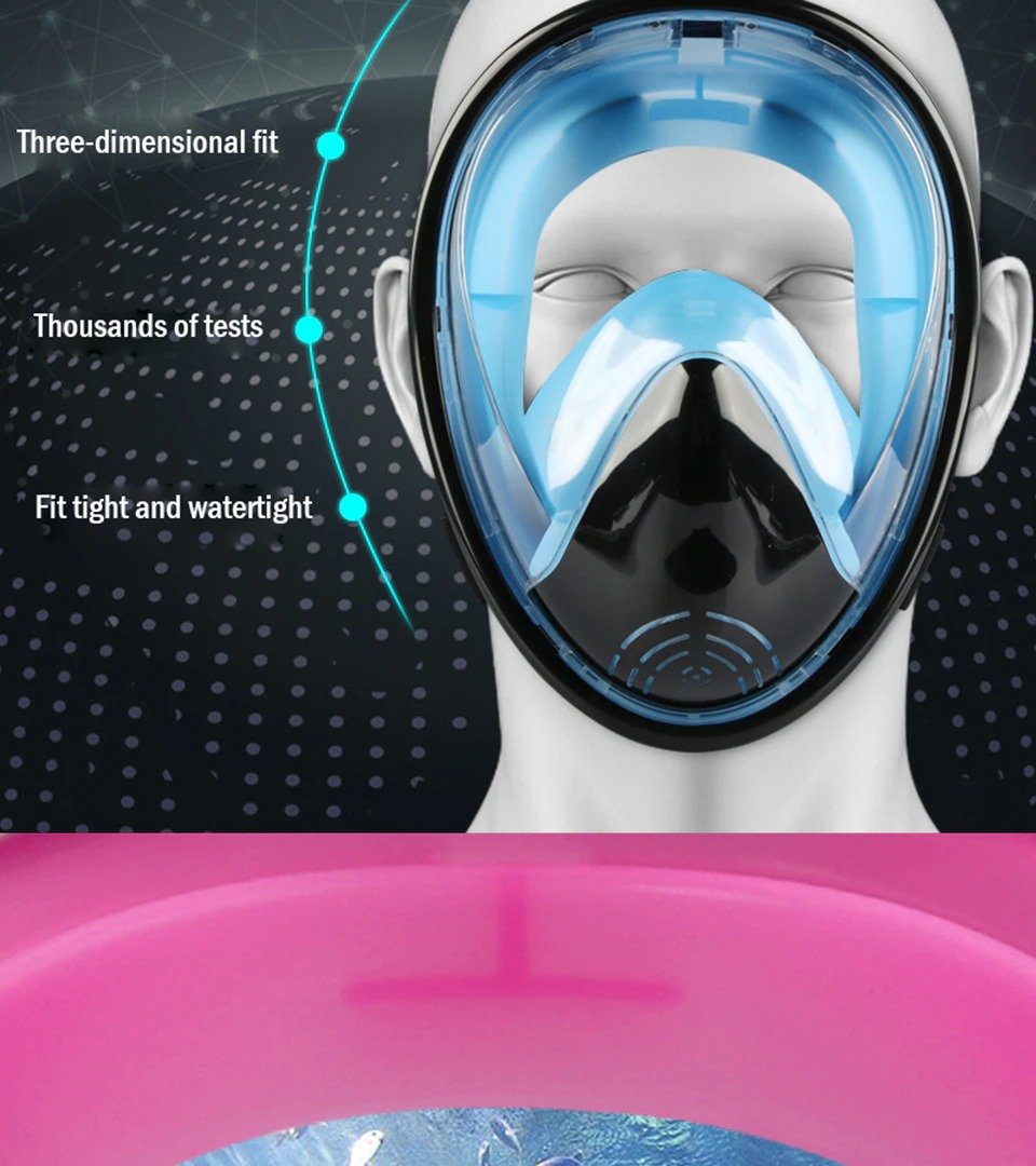 RoyaleGlow Full Face Anti Fog Underwater Scuba Diving Mask