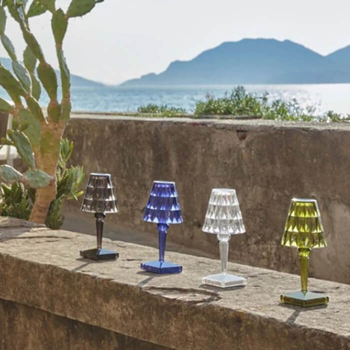 RoyaleGlow Crystal Wireless LED Lamp | Touch Control & Rechargeable Indoor/Outdoor Light - Transparent