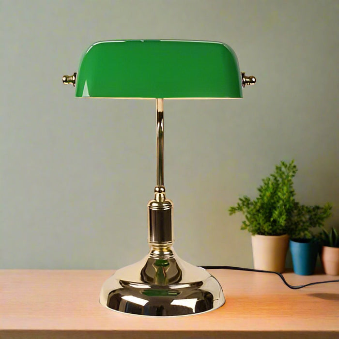 European Style Banker Table Lamp – Classic Design for Living Rooms, Bedrooms, and Offices - Style B
