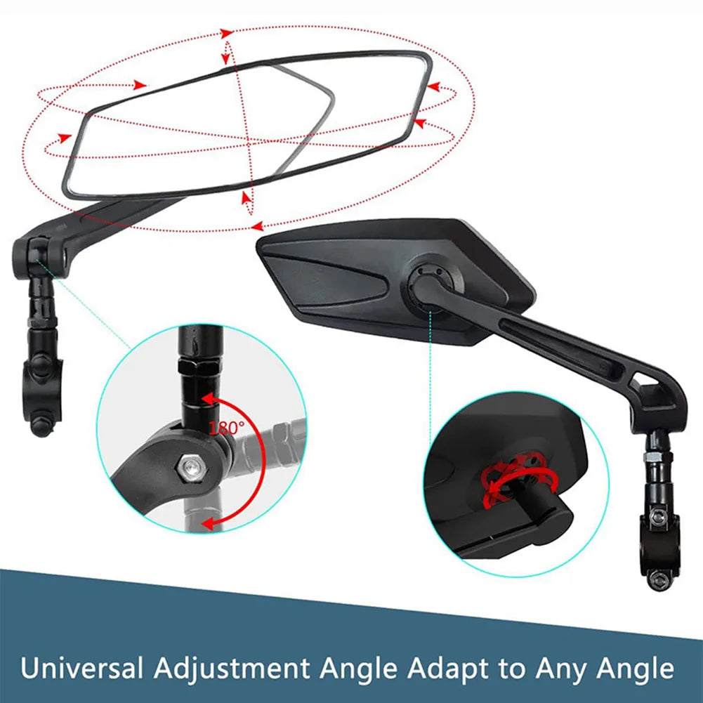 Luxora 2 Pack Bike Mirrors for Safe Riding and Clear Vision