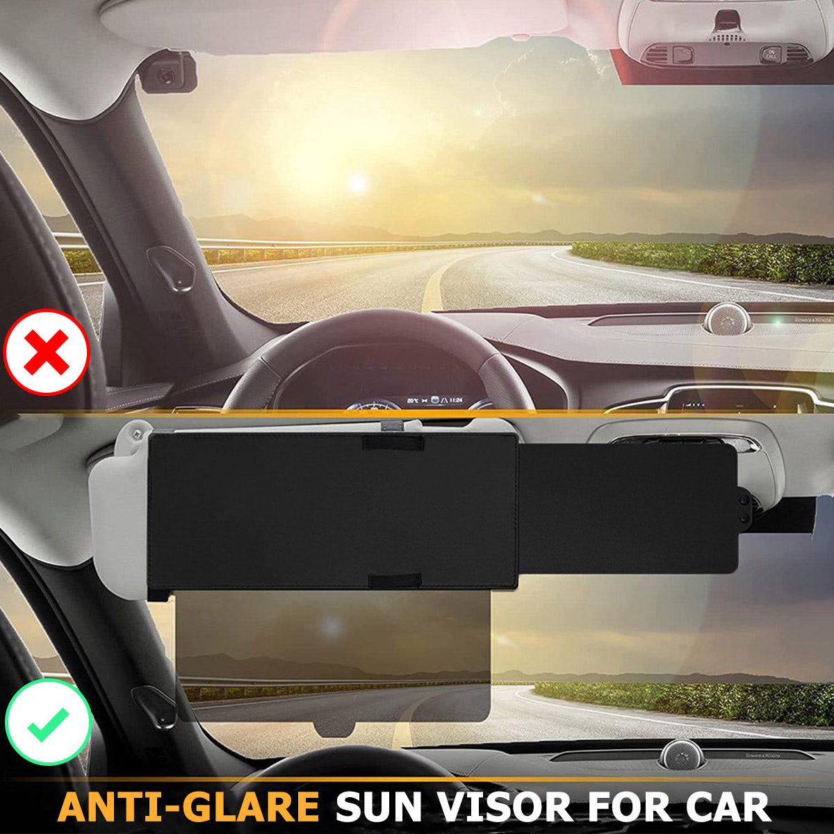 Luxora Sun Visor For Car - Polarized Anti-Glare Shield