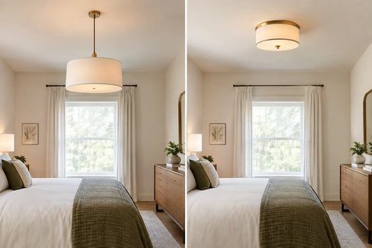 Pendant or flush mount ceiling lights for small rooms