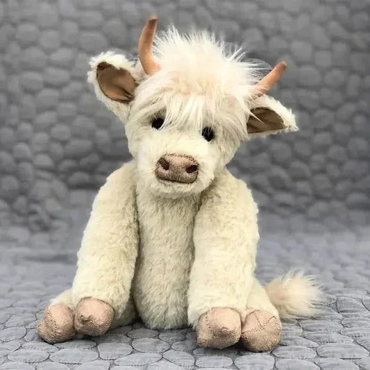 RoyaleGlow Highland Cow Wearing Flowers Plush Toy 25cm