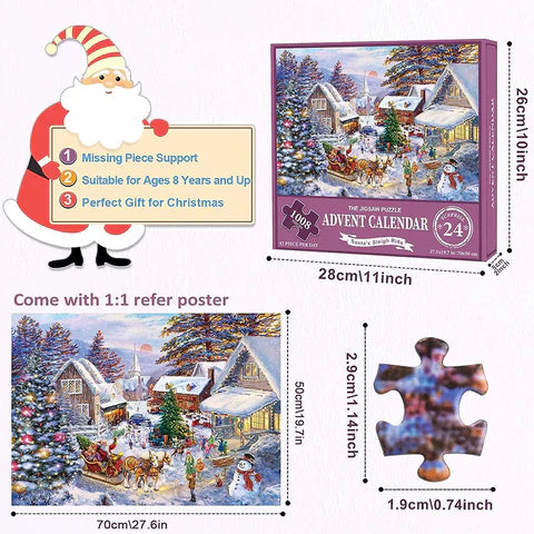 Royaleva Christmas Jigsaw Advent Calendar Puzzle Blind Box 24 Parts