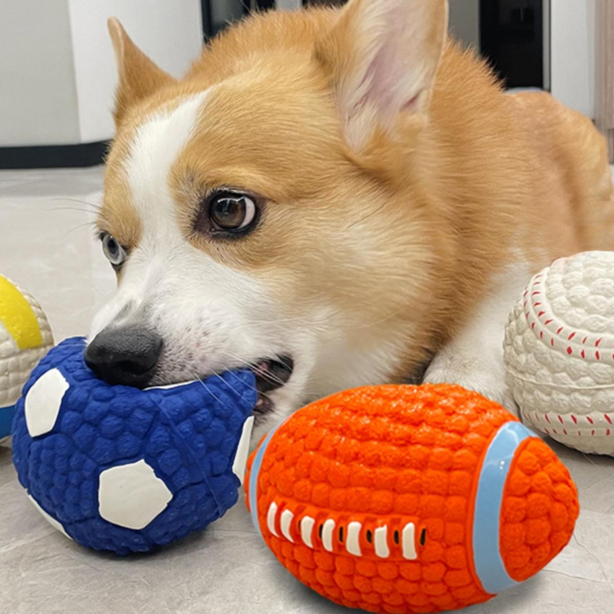 Chewball Indestructible Dog Toy – Non-Toxic, Dental-Health Chew Toy with Squeaker for Aggressive Chewers & Interactive Play