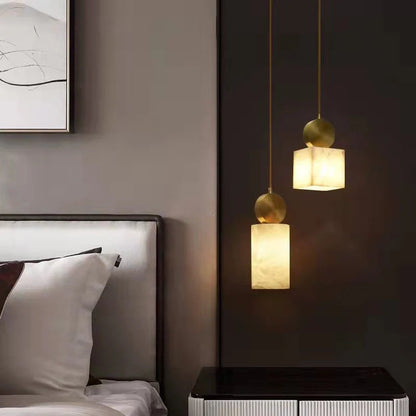 RoyaleGlow Wabi-Sabi Marble Pendant Light - Japandi Minimalist Hanging Lamp