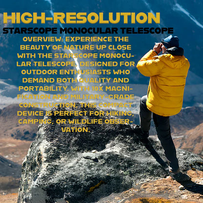 RoyaleGlow Starscope HD Monocular 10X Military-Grade Lens