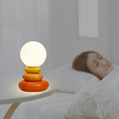 Lumora Sculptural Glazed Ceramic Table Lamp, Opal Orb Diffuser