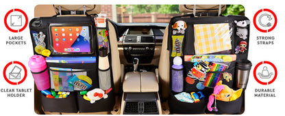 Luxora 2-Pack Car Backseat Organizer with Tablet Holder