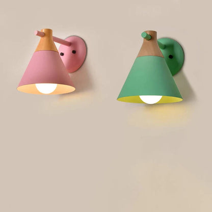 LuxRoyale Modern Nordic Bell Wall Sconce - Metal & Wood LED Accent Light
