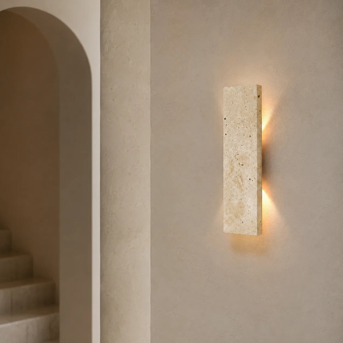 Rayvia Modern LED Indoor Concrete Wall Sconce with Strip Light & Dimmable Design