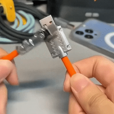 RoyaleGlow 180° Rotating Fast Charge Cable 1.2M Length