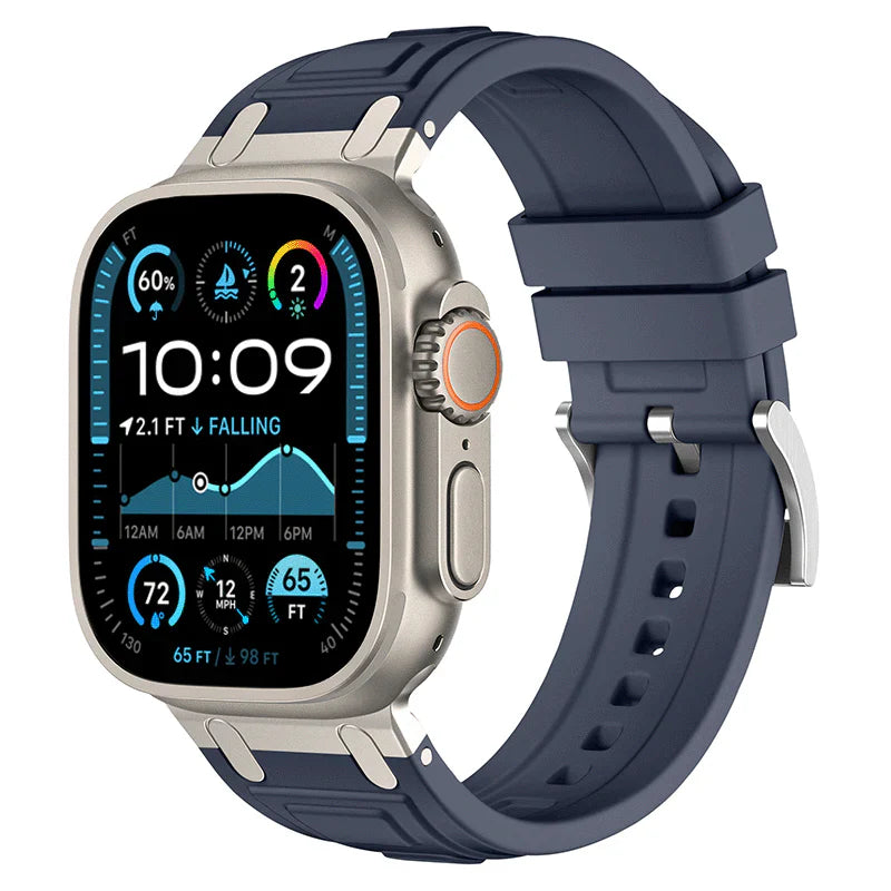 RoyaleGlow Armor Silicone Band For Apple Watch 42-49mm