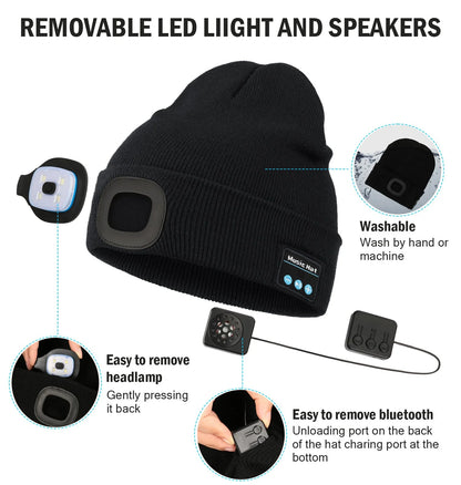 RoyaleGlow 3-in-1 Function Bluetooth Beanie for Outdoor Use