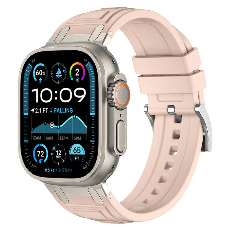 RoyaleGlow Armor Silicone Band For Apple Watch 42-49mm