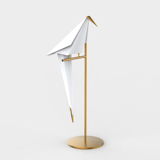 RoyaleGlow ArtiLicht - Gold Table Lamp with Origami Crane Design