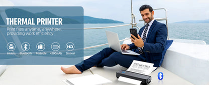 Royaleva Wireless Portable Inkless Thermal Printer Compact