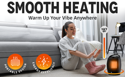 Royaleva Portable Electric Space Heater Super Quiet Oscillating Heater Fan Thermostat