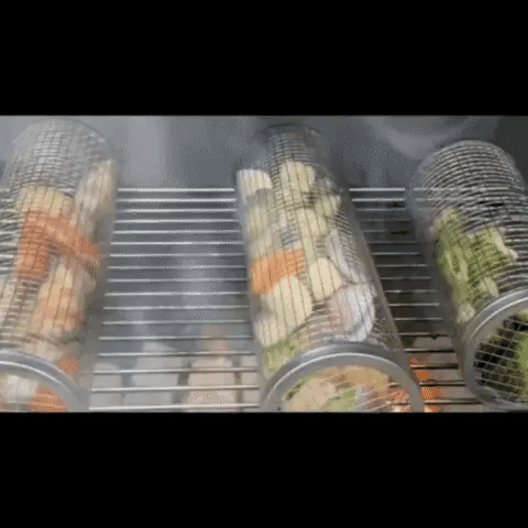 Luxora Stainless Steel Round Barbecue BBQ Grilling Basket
