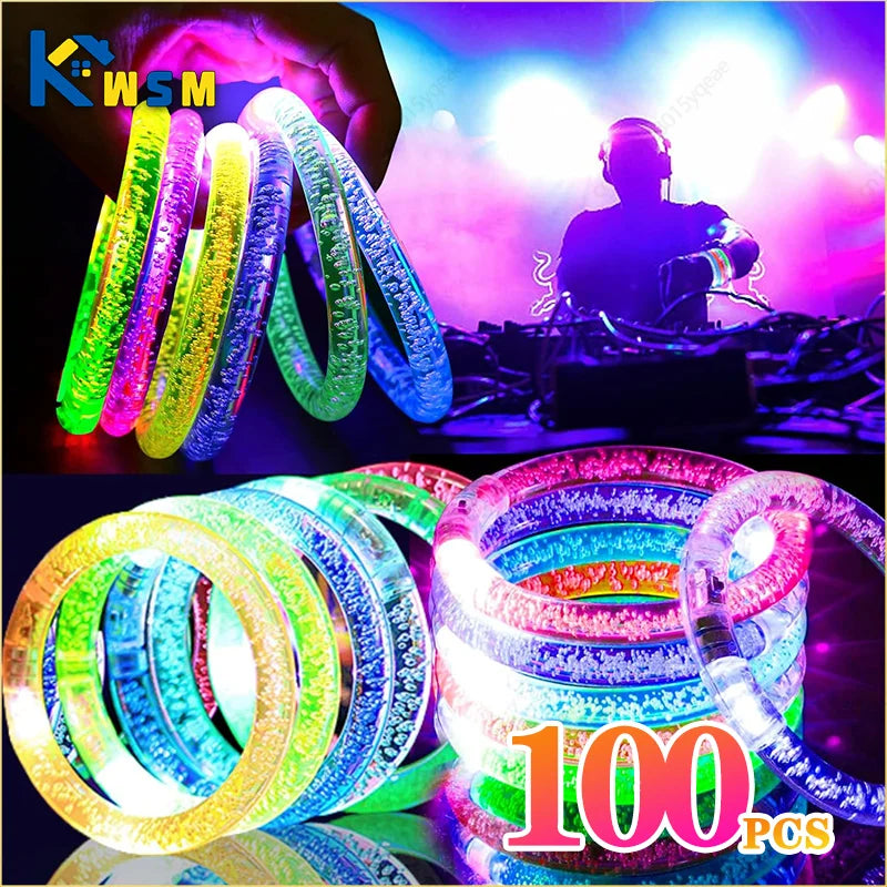 1-100PCS Halloween LED Acrylic Glow Bracelet Concert Support Fluorescent Bracelet Holiday Party Bracelets Holiday Decoration 0