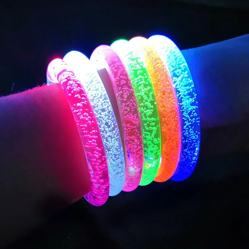 1-100PCS Halloween LED Acrylic Glow Bracelet Concert Support Fluorescent Bracelet Holiday Party Bracelets Holiday Decoration 6