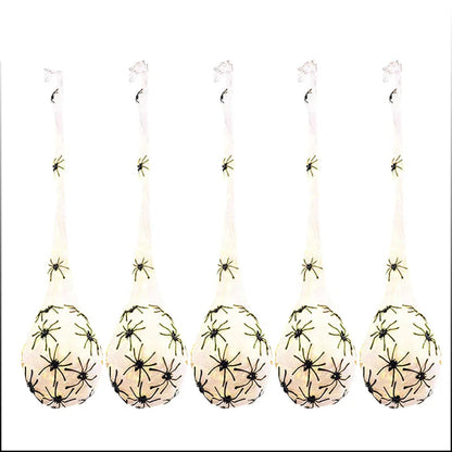 1-5PCS Halloween Hanging Spider Egg Sack Decoration with LED Lights Battery Powered for Haunted House Porch Yard Party Decor 10