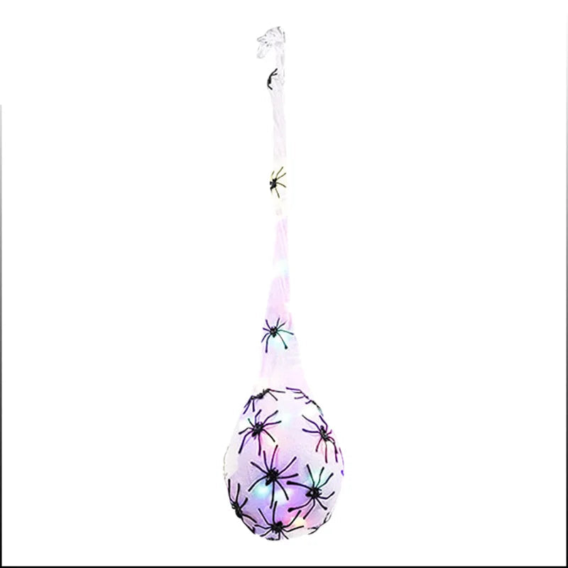 1-5PCS Halloween Hanging Spider Egg Sack Decoration with LED Lights Battery Powered for Haunted House Porch Yard Party Decor 11