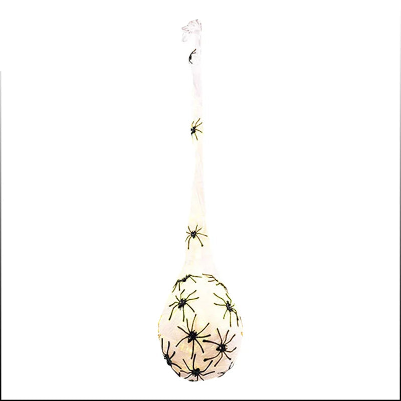 1-5PCS Halloween Hanging Spider Egg Sack Decoration with LED Lights Battery Powered for Haunted House Porch Yard Party Decor 7