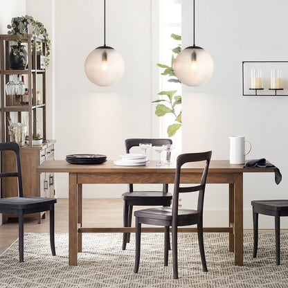 RoyaleGlow Dimmable Textured Glass Globe Pendant Light - Modern Industrial 11" Fixture