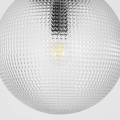 RoyaleGlow Dimmable Textured Glass Globe Pendant Light - Modern Industrial 11" Fixture