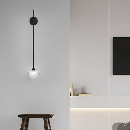 1-Light Glass Bubble Globe Slim Wall Light 0