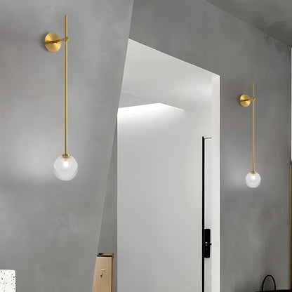 1-Light Glass Bubble Globe Slim Wall Light 1
