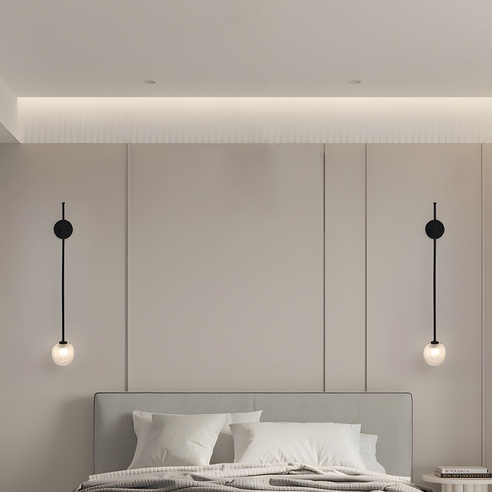 1-Light Glass Bubble Globe Slim Wall Light 2