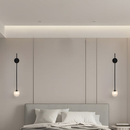1-Light Glass Bubble Globe Slim Wall Light 2