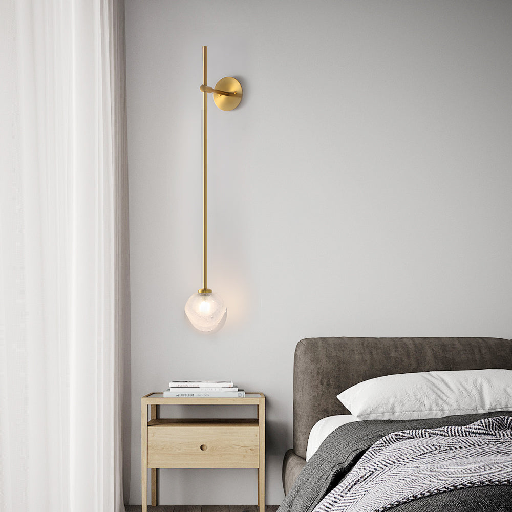 1-Light Glass Bubble Globe Slim Wall Light 3